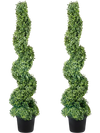 VEVOR 2 pcs. Artificial Boxwood Tower Topiary Spiral Artificial Plant 122cm high Decorative Plant Green Plastic PE Iron Topiary Plants incl. 10 pcs. Replacement Leaves
