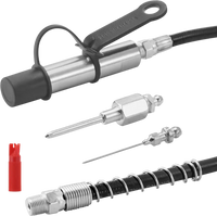 VEVOR Grease Gun Coupler, 10000 PSI High Pressure, 3-Jaw Locking, Quick Release Grease Gun Tip with Hose/Zerk Fittings Cleaner/Extension Needles, Compatible with All Grease Guns 1/8