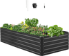 VEVOR Metal Raised Garden Bed, 6.7 x 3 x 1.5 ft Outdoor Galvalume Planter Garden Box, Open Bottom Design, Large Planter Raised Bed for Growing Vegetables, Flowers, Herbs, and Succulents, Gray