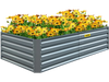 VEVOR Galvanized Raised Garden Bed, 80\" x 40\" x 19\" Metal Planter Box, Gray Steel Plant Raised Garden Bed Kit, Planter Boxes Outdoor for Growing Vegetables,Flowers,Fruits,Herbs,and Succulents