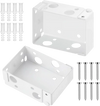 VEVOR Box Mounting Brackets, 2 Pcs, Box Blind Bracket for Window Blinds, Fit for 1.5 x 2.25 inch Headrails, with Self-Tapping Screws and Expansion Tubes, Sturdy Iron, for Blinds Installation, White