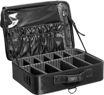 Vevor Makeup Train Case 3-Tier Waterproof Oxford Storage Organizer Black New