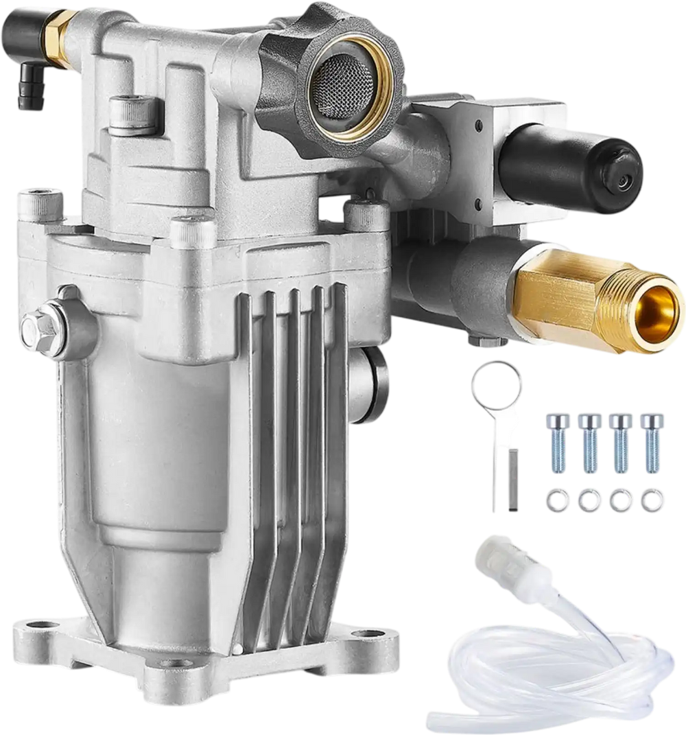 VEVOR Pressure Washer Pump, 3/4" Shaft Horizontal, 3100 PSI, 2.35 GPM, Replacement Power Washer Pumps Kit with Hardware and Siphon Tube, Compatible with Simpson, Honda, Troy-Bilt, Generac and Delta
