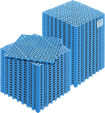 VEVOR Interlocking Tile 50PCS Blue, Drainage Tiles 12