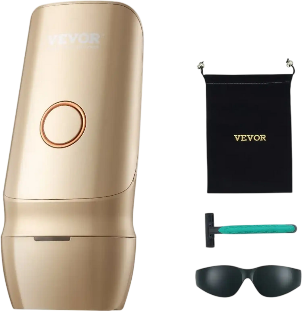 VEVOR IPL Hair Removal, Permanent Hair Removal with Ice Cooling System for Women Men, Auto/Manual Modes & 5 Levels, Painless At-Home Hair Removal Device for Legs, Arms, Armpits, Bikini Line