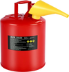 VEVOR Safety Gas Can, 5 Gallon Type I Red Safety Can for Gasoline with Stainless Steel Flame Arrester, Self-Closing Lid, and PE Funnel, Carbon Steel Flammable Storage Container with Ergonomic Handle