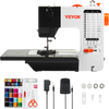 VEVOR Sewing Machine, Portable Sewing Machine for Beginners with 38 Built-in Stitches & Reverse Sewing, Dual Speed Sewing Machine with Extension Table Foot Pedal, Accessory Kit Family Home Travel
