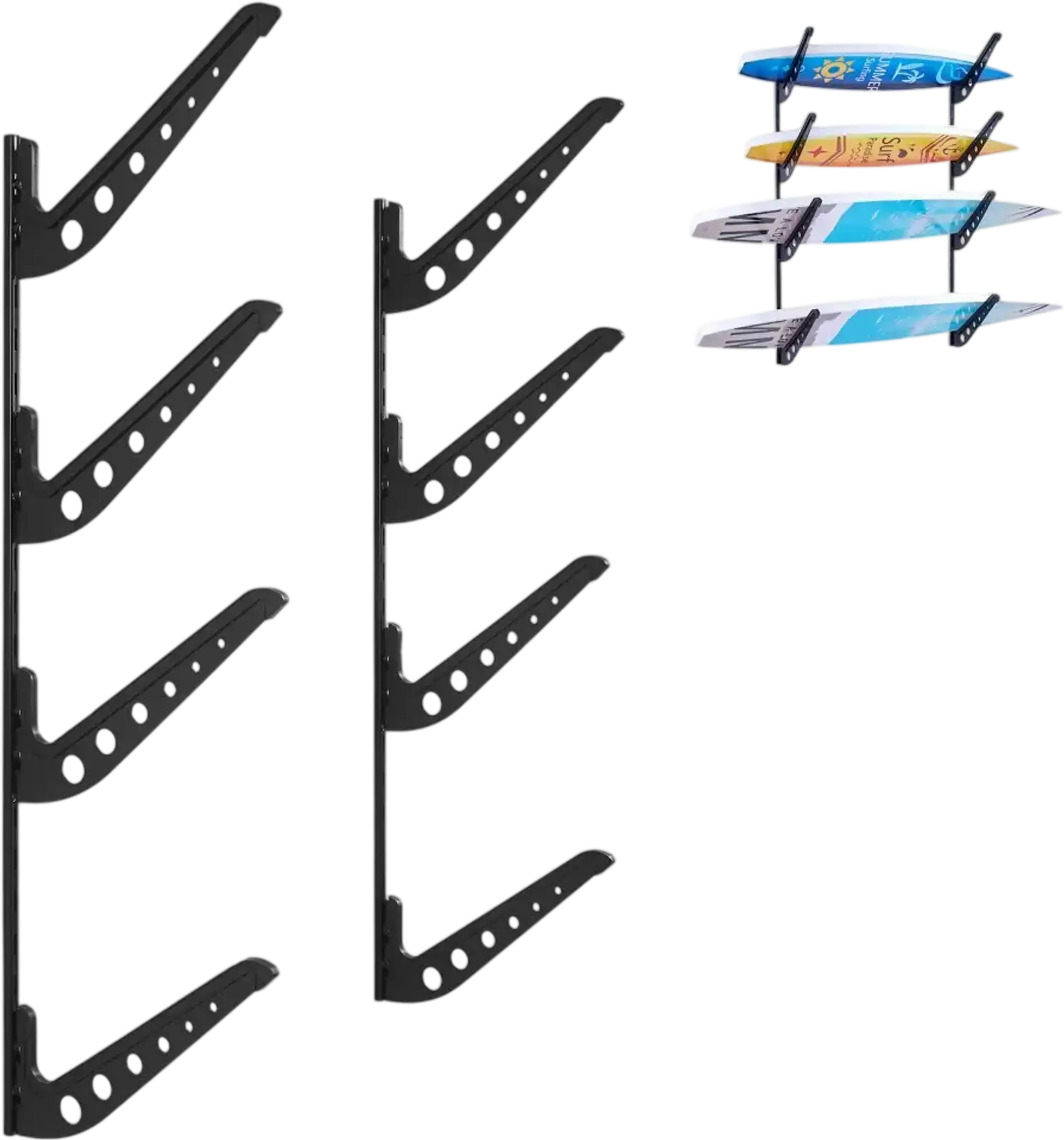 Vevor Surfboard Wall Mount 4-Tier Horizontal Storage and Display Rack New