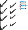 VEVOR Surfboard Wall Mount, 4 Tiers Horizontal Surfboard Rack for Storage and Display, Adjustable Height Metal Board Stand Organizer, Surf Board Holder for Snowboards, Kiteboards, Shortboard, Skis