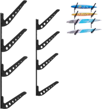 VEVOR Surfboard Wall Mount, 4 Tiers Horizontal Surfboard Rack for Storage and Display, Adjustable Height Metal Board Stand Organizer, Surf Board Holder for Snowboards, Kiteboards, Shortboard, Skis