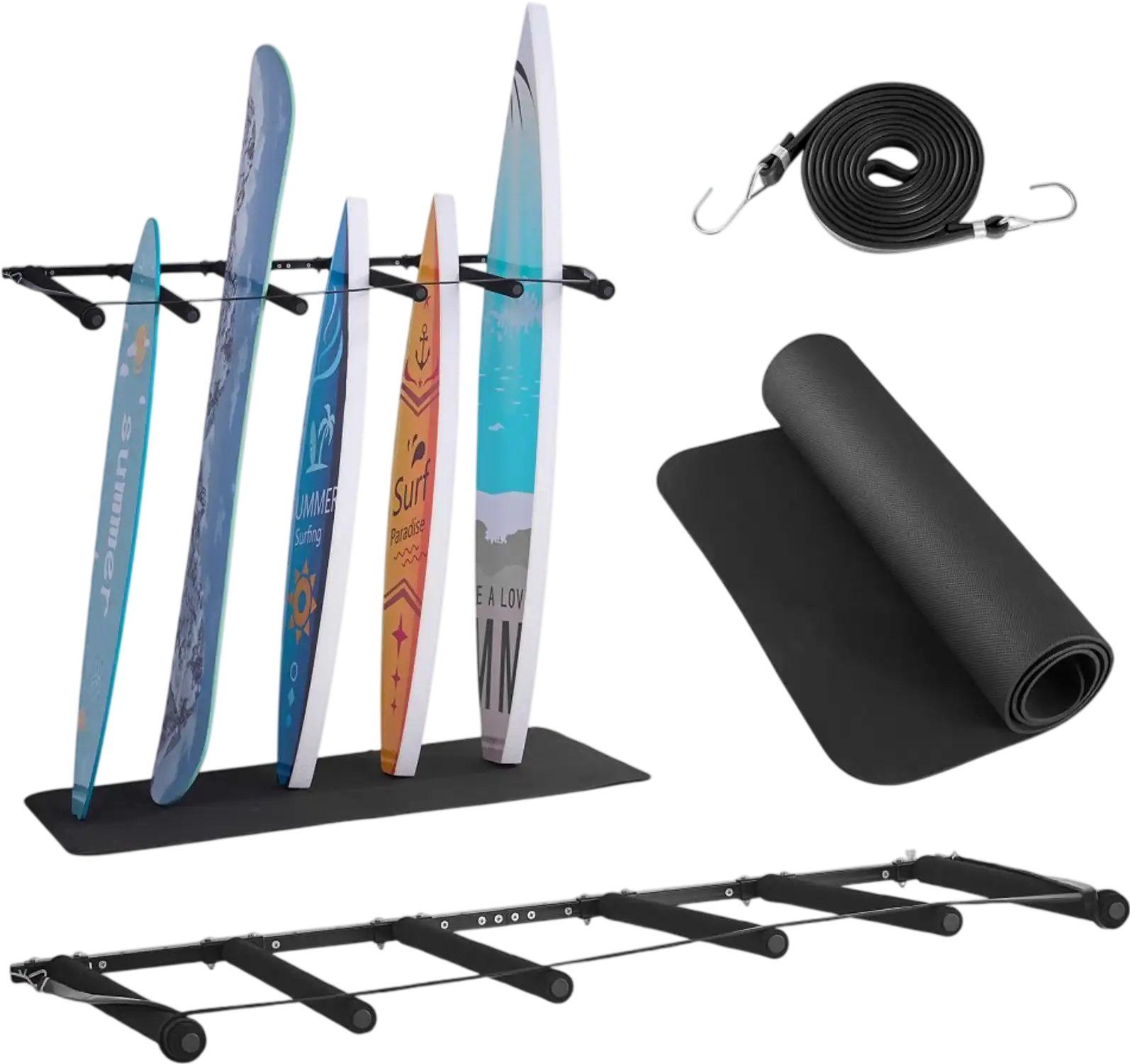 Vevor Surfboard Rack 5-Tier Wall Mounted Storage Display Organizer New