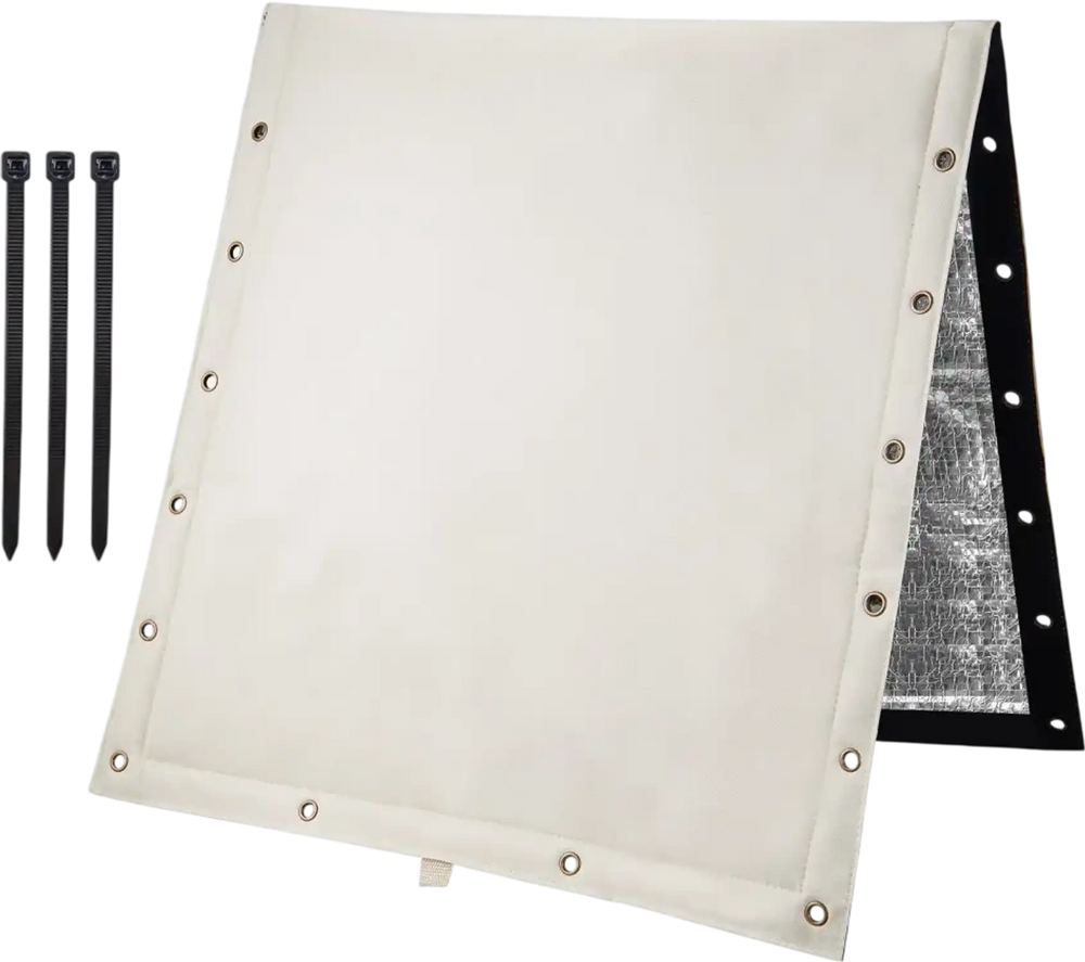 VEVOR Fiber Cotton Well Head Pump Cover, 24''W x 24''H, Pipe Insulation Cover Sprinkler Cover for Outside Backflow Valve Cover, 600D PVC Oxford Polyester Surface Aluminum Film Thermal Insulation Layer