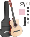 VEVOR Classical Guitar, 38 Inch, Wood Classical Guitar Starter Kit for Beginners, with Nylon Strings, Gig Bag, Strap, Tuner, Extra Strings, Pick, Capo, Basswood, for Teenagers Adults Students, Natural