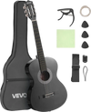VEVOR Classical Guitar, 38 Inch, Wood Classical Guitar Starter Kit for Beginners, with Nylon Strings, Gig Bag, Strap, Tuner, Extra Strings, Picks, Capo, Basswood, for Teenagers Adults Students, Black