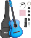 VEVOR Classical Guitar, 38 Inch, Wood Classical Guitar Starter Kit for Beginners, with Nylon Strings, Gig Bag, Strap, Tuner, Extra Strings, Picks, Capo, Basswood, for Teenagers Adults Students, Blue