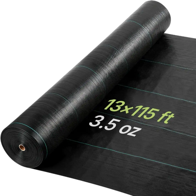 Vevor Weed Barrier Fabric Heavy Duty 13' x 115' 3.5 oz Black New