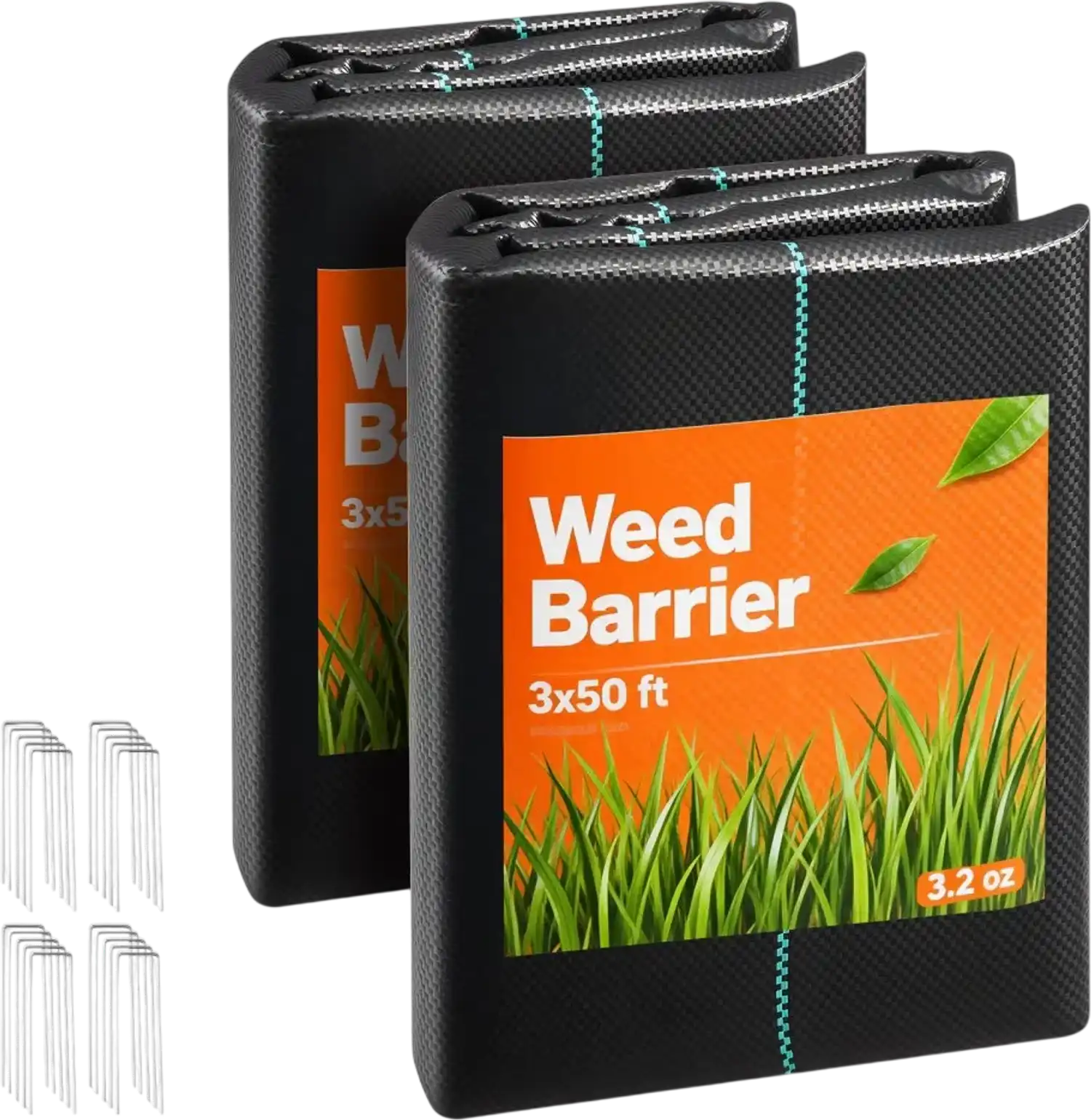 Vevor Weed Barrier Fabric Heavy Duty 2-Pack 3' x 50' 3.2 oz Black New