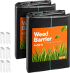 VEVOR Weed Barrier Fabric Heavy Duty, 2 Packs 4x50FT 3.2oz Weed Blocker Fabric, Woven Landscape Fabrics, Garden Fabrics Weeds Barrier, Weeds Control Ground Cover, Geotextile Webbing, Black