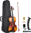 VEVOR Violin 3/4 Size for Adults, Violin Fiddle Set for Beginners with Hard Case, Rosin, Bow, Shoulder Rest, Bridge, Tuner and Extra Strings, Professional Musical Instruments for Student (Brown)