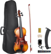VEVOR Violin 4/4 Full Size for Adults, Violin Fiddle Set for Beginners with Hard Case, Rosin, Bow, Shoulder Rest, Bridge, Tuner and Extra Strings, Professional Musical Instruments for Student (Brown)