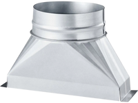 VEVOR Duct Boot, 3-1/4 x 10 x 6 inch Duct End Boot, Galvanized to Round Transition Galvanized Floor Register Tool for Center Ventilation & HVAC System, Easy Installation,Silver (6 in Round Pipe)