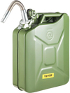 VEVOR Jerry Fuel Can, 5.3 Gallon / 20 L Portable Jerry Gas Can with Flexible Spout System, Rustproof ＆ Heat-resistant Steel Fuel Tank for Cars Trucks Equipment, Green
