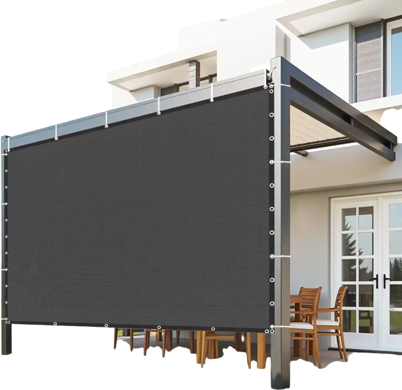 Vevor Shade Cloth 10' x 10' 90% Sun Block Pergola Privacy Screen Black New
