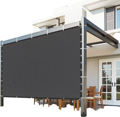 VEVOR 90% Sun Shade Cloth, 10 x 10 ft Pergola Shade Cover with Stainless Steel Grommets, Sun Shades Canopy Privacy Screen with 140 GSM HDPE Material, for Outdoor, Patio, Garden, and Backyard (Black)