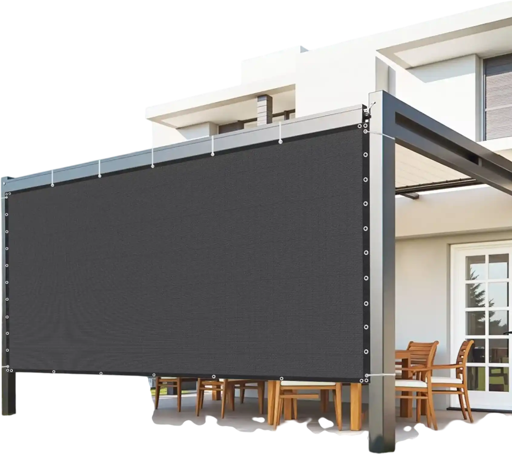Vevor Sun Shade Cloth 10' x 12' Pergola Privacy Screen Black New
