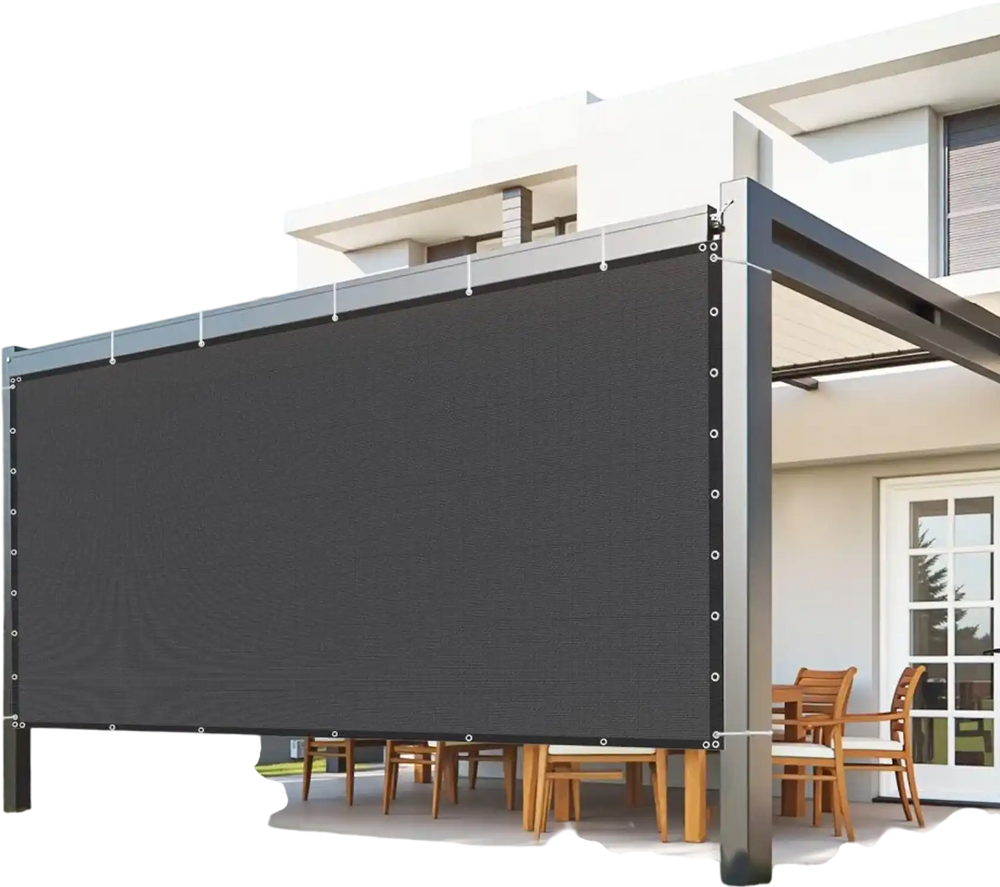 VEVOR 90% Sun Shade Cloth, 8 x 12 ft Pergola Shade Cover with Stainless Steel Grommets, Sun Shades Canopy Privacy Screen with 140 GSM HDPE Material, for Outdoor, Patio, Garden, and Backyard (Black)