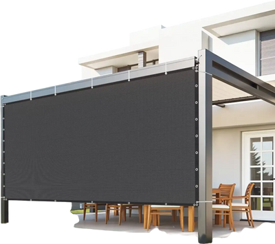 Vevor Shade Cloth 8' x 12' 90% Sun Shade Privacy Screen Black New