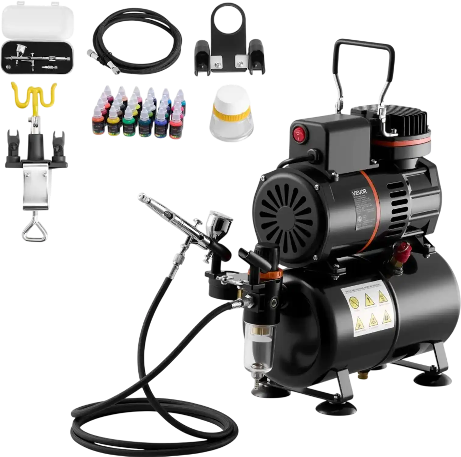 Vevor Airbrush Professional Kit Dual-Action with Compressor 1/6 HP New