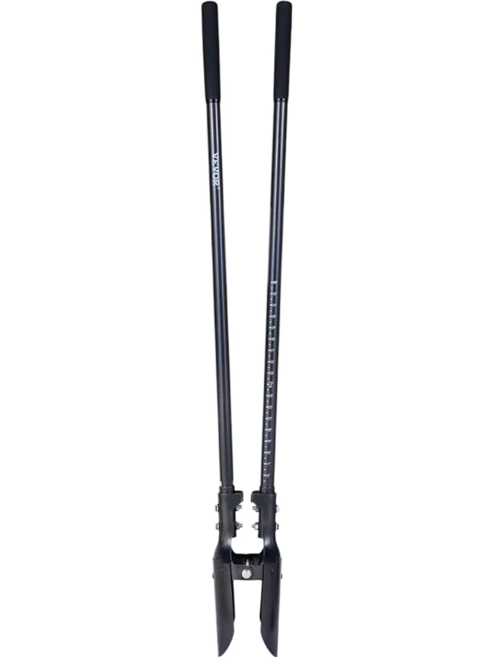 VEVOR Post Hole Digger, Heavy Duty Post Hole Digger with Carbon Steel Handle, Manual Hole Digger with Scale Markings and Metal Blade, Post Hole Digger Tool for Digging Gardening Outdoors, 57.5-Inch