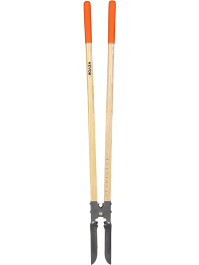 VEVOR Post Hole Digger, Heavy Duty Post Hole Digger with Wood Handle, Manual Hole Digger with Scale Markings and Metal Blade, Post Hole Digger Tool for Digging Yard Work Gardening Outdoors, 57.5-Inch