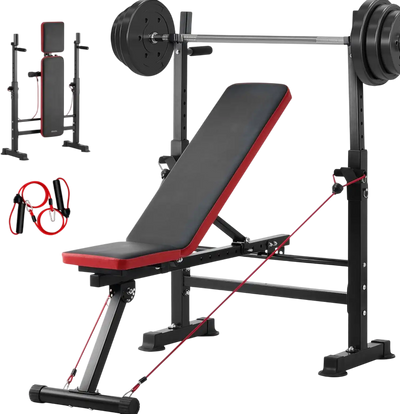Vevor Weight Bench 6-in-1 Adjustable Foldable Workout Bench Press New