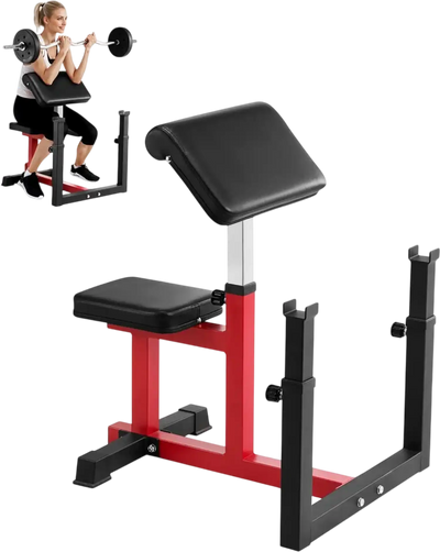 VEVOR Weight Bench with Leg Extension, Strength Training Benches, Max load 440 LBS Home Gym Bench Fitness Equipment, Seated Arm Isolated Barbell Dumbbell Bicep Station, Workout Bench for Home Gym