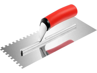 VEVOR Tile Tools, Stainless Steel Squared Notch Tile and Flooring Trowel, 10.9 x 4.4 in Pro Grade Drywall Tool, Ergonomic Rubber Grip Comfort Handle, for Apply, Spread, Flatten, Smooth, Polish