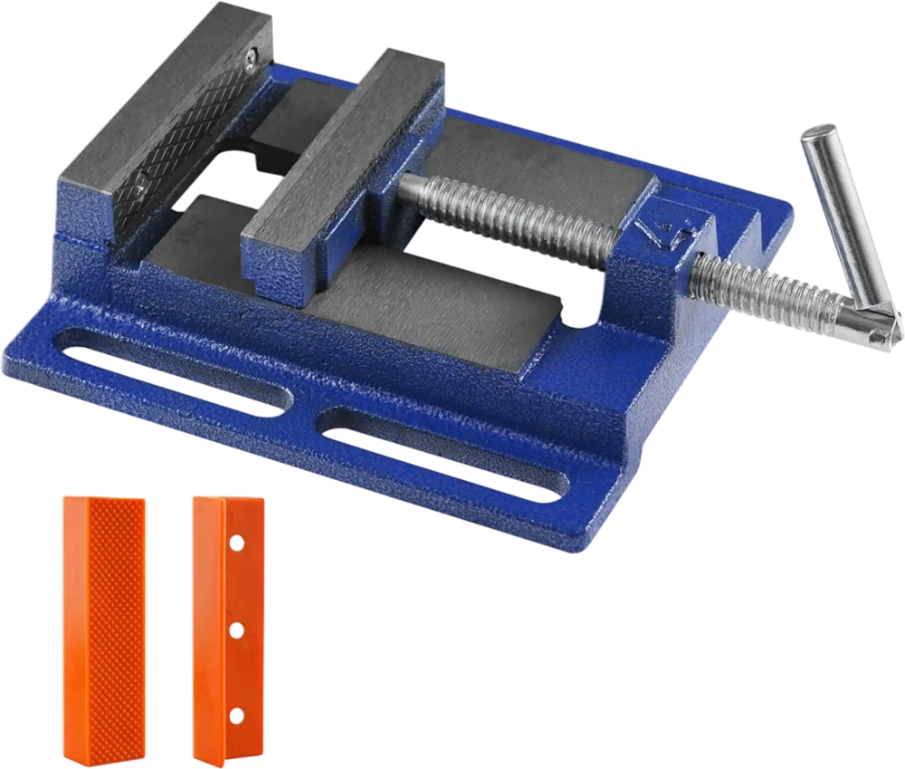 VEVOR Drill Clamp, 4" Sturdy Workshop Vise, Compact Bench Clamp for Drilling, 6.6" Width, 4.33" Opening, Ideal for Milling, Woodworking, Equipment Upkeep