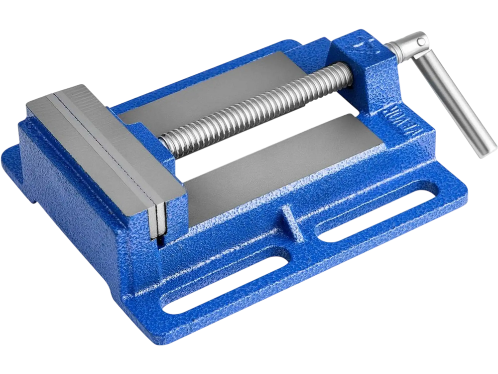 VEVOR Drill Press Vise, 6 Inch Jaw Width, Portable Bench Vise, Slotted Base for Easy Installation, Durable Cast Iron Construction, Workbench Vice, for Woodworking, Metalworking, Drilling, and Cutting
