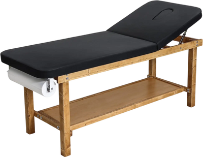 Vevor Medical Exam Table Wooden Framed Adjustable Backrest with Storage Shelf & Paper Roll Dispenser New