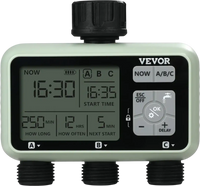 VEVOR Water Timer, 3 Outlets, Hose Watering Sprinkler Timer, with 3 Independent Watering Zone LCD Display Rain Delay Mode Manual Mode 360° Brass Inlet Metal Filter, IPX6 Waterproof for Yard Watering