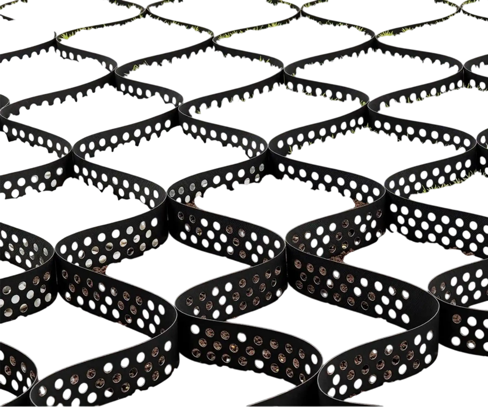 VEVOR Gravel Grid, 2 Inch Depth, 32.81 x 9.84 FT / 10000 x 3000 mm, 1880 LBS Per Sq ft Grass Ground Retainer, Permeable Geo Grids Driveway Stabilization, for Garden, Patio, Walkway, RV Parking Slopes