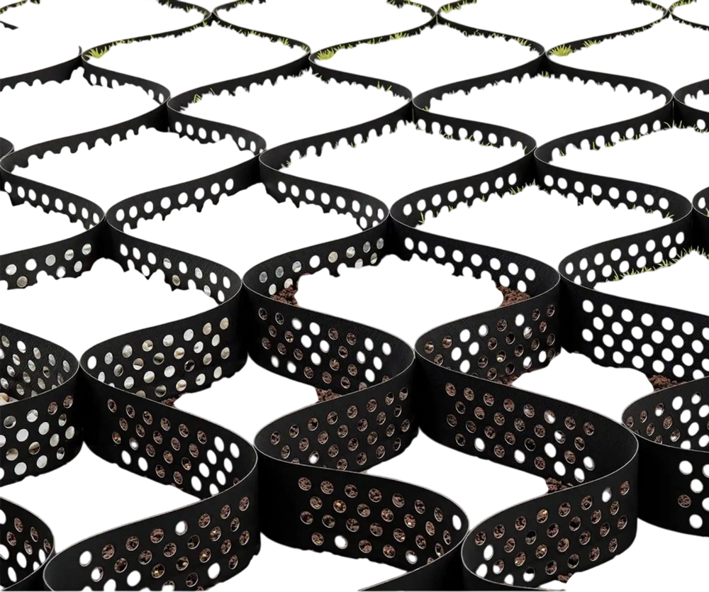 VEVOR Gravel Grid, 3 Inch Depth, 17.06 x 8.86 FT / 5200 x 2700 mm, 1880 LBS Per Sq ft Grass Ground Retainer, Permeable Geo Grids Driveway Stabilization, for Garden, Patio, Walkway, RV Parking Slopes
