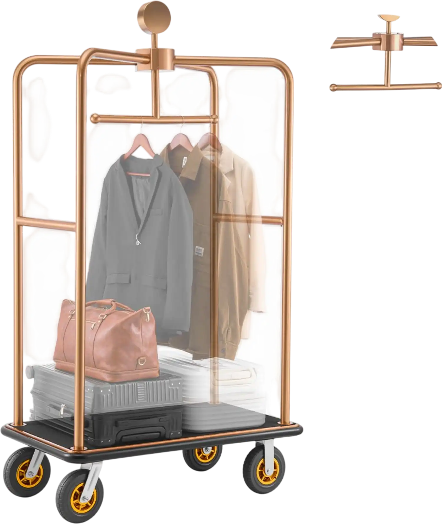 Vevor Hotel Luggage Cart Rose Gold Heavy-Duty Bellman Trolley New