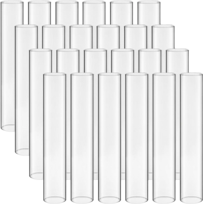 Vevor Hurricane Glass Cylinders Set of 24 Clear Candle Covers New