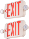 VEVOR LED Emergency Exit Sign, Dual Adjustable LED Heads, Battery-Backed Fire Exit Lighting, Red Letter Combo, Commercial Grade