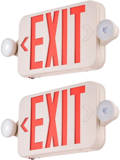 Vevor Exit Sign LED Emergency Light Combo Red Letter 2-Pack New
