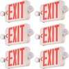 VEVOR LED Exit Sign with Emergency Lights, Two LED Adjustable Heads Emergency Exit Light with Battery Backup, Combo Red Letter Fire Exit Lighting, Commercial Exit Signs