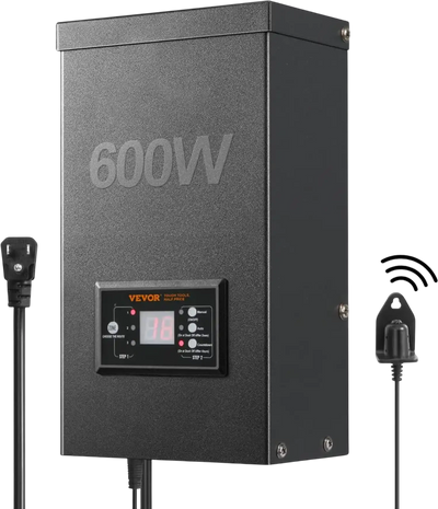 VEVOR 600W Landscape Transformer, Timer & Photocell Sensor Equipped, Weatherproof Outdoor Lighting Converter, 120V AC to 12V/14V AC, Ideal for Exterior, Spotlight, Pathway, Pool Lighting, ETL Certi