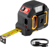 VEVOR 2-in-1 Laser Tape Measure, 135Ft Rechargeable Laser Measurement Tool & 16Ft Measuring Tape with Magnetic, 4 Modes-Length, Area, Volume, Continuous,ft/in/m/ft+in Unit,for Outdoor,Decoration